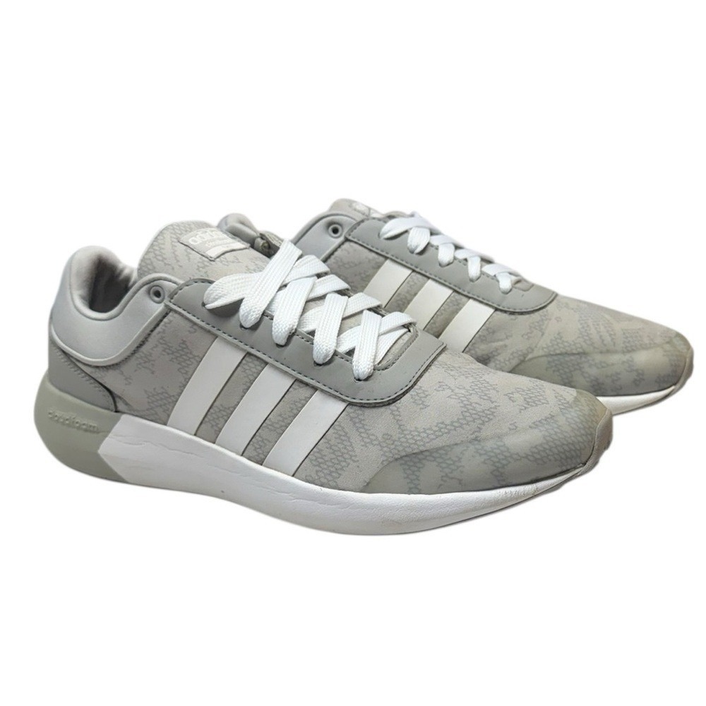 Adidas Womens Cloudfoam Race Gray Running Shoes Sneakers Size 9.5